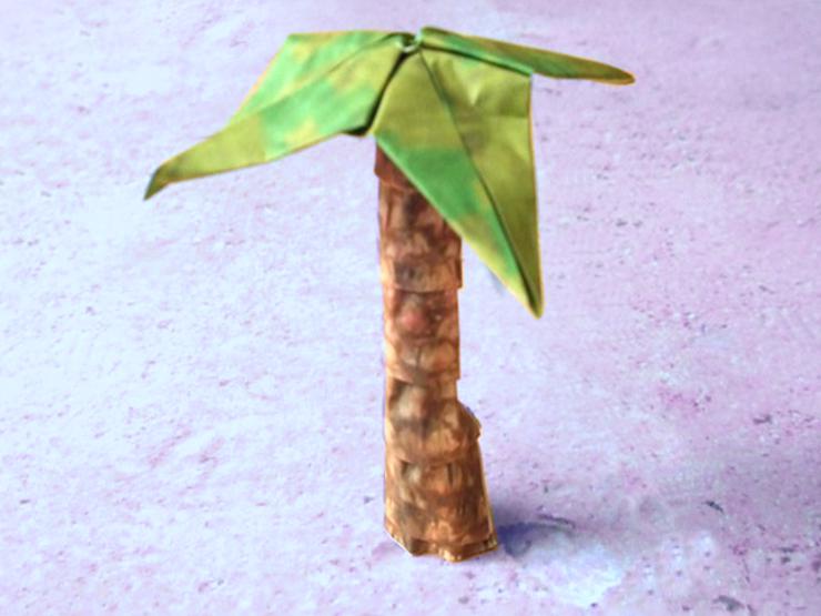 een origami palmboom