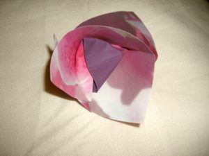 pink origami flower