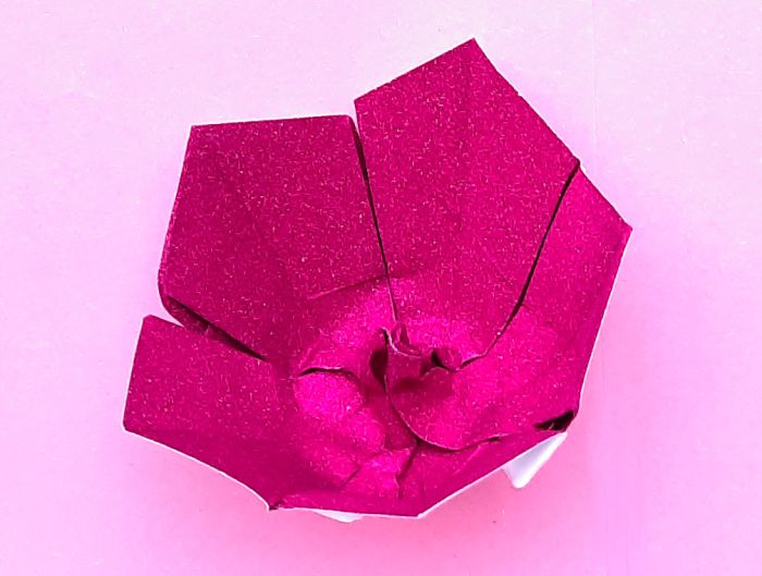 Pink Glitter Origami Flower