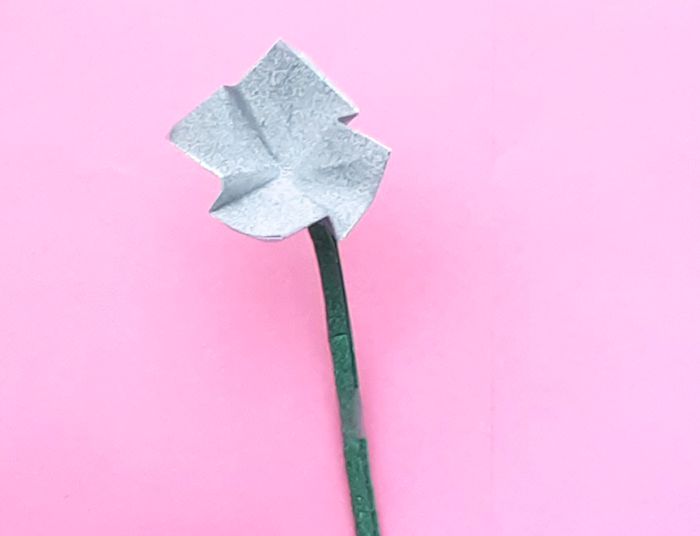 Silver paper glitter flower