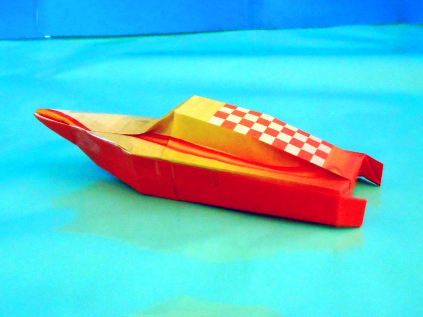 Origami race boat