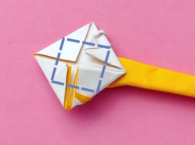 Origami ring met bloem vouwen