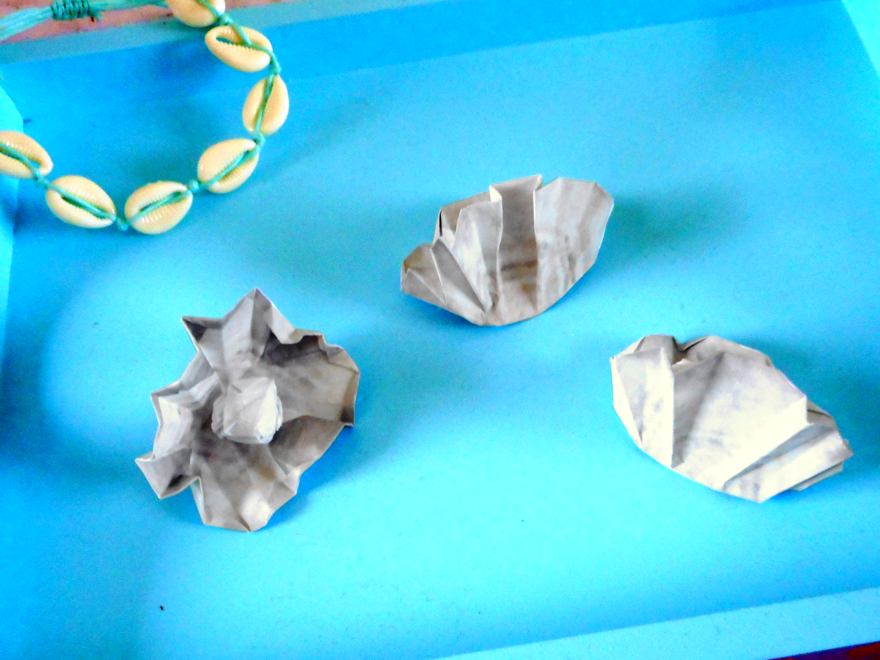 Origami sea shells