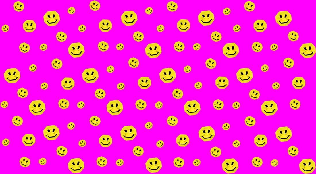 Smiley pattern on a pink background