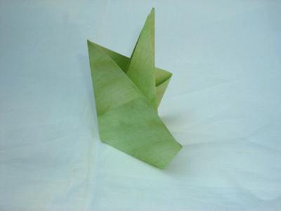 origami steel met blad