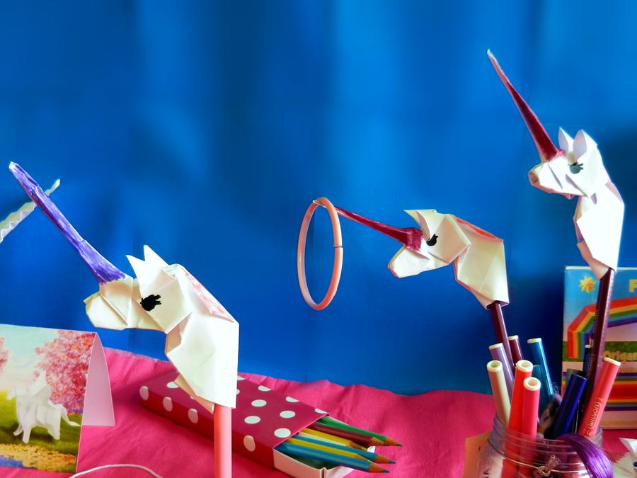 Origami Unicorn puppets
