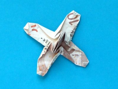 how to fold a money origami windmill