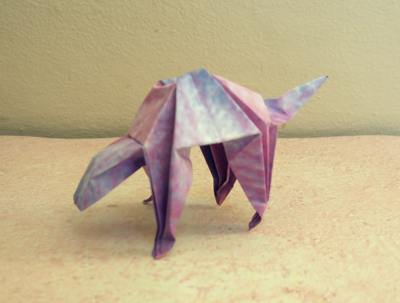 origami probeersel van een kat