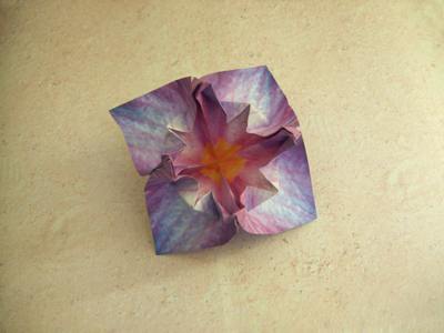 probeersel van een origami bloem