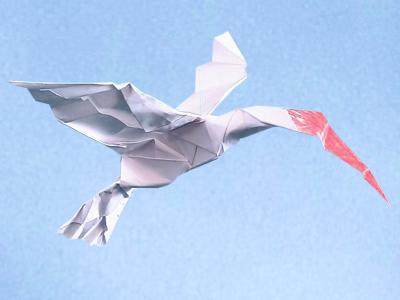Origami Crested Ibis