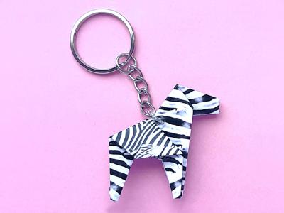 Origami Zebra Keychain Origami Zebra Keychain