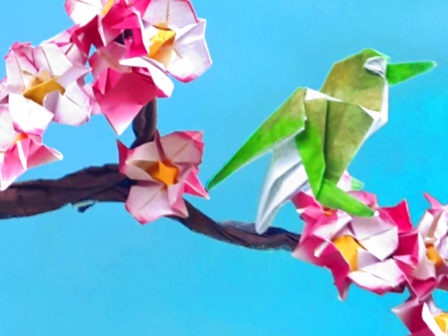 Origami Japanese White-Eye Bird