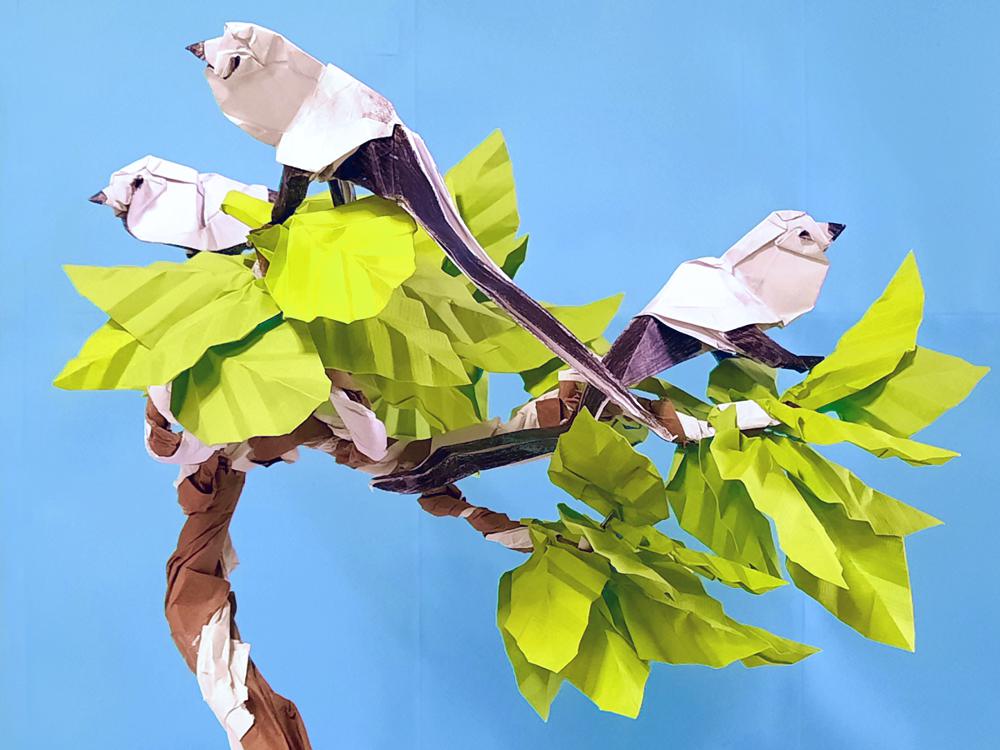 Origami Long Tailed Tits
