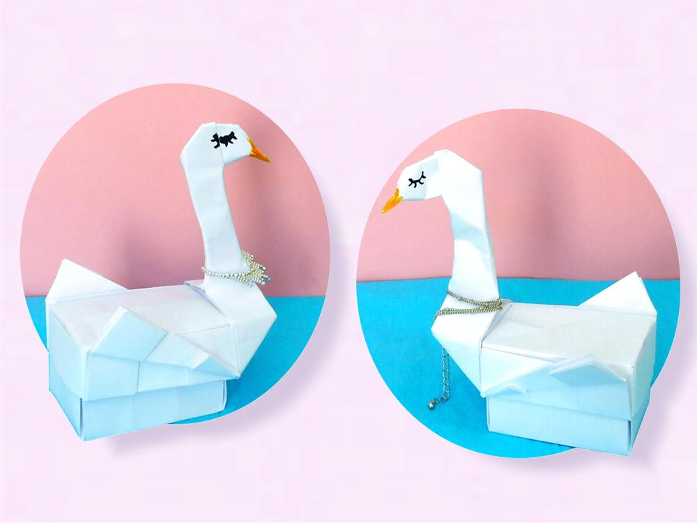 Origami Swan Boxes