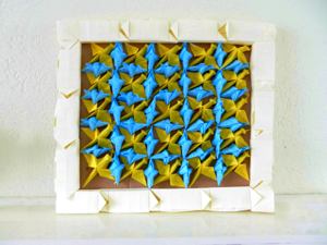 Card with a 3d origami painting