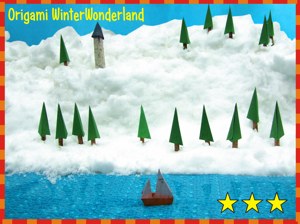 kaartje van een leuk winterlandschap en een bootje