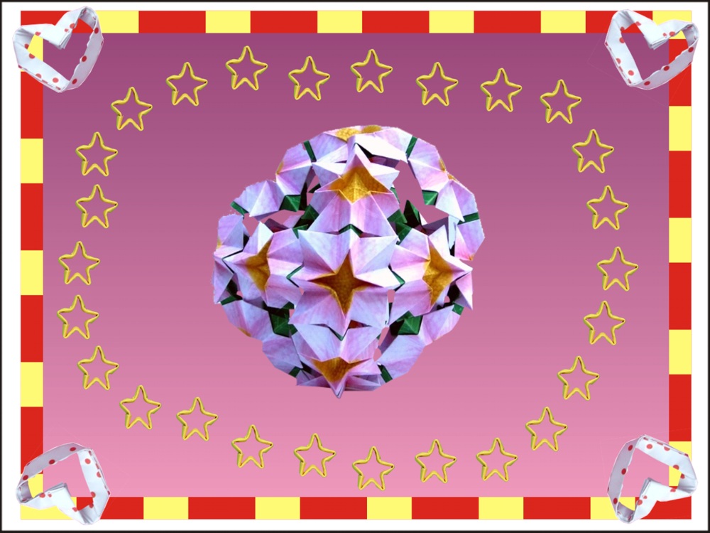cute printable card with modular origami flowers
