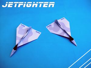 Card with two cool origami jetfighters