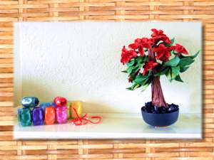 Bonsai Origami Tree with flowers