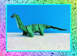 Cute and funny origami Brachiosaurus