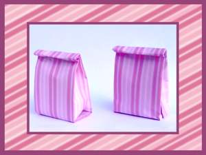 Pink origami gift bags