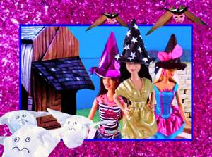 Barbie Halloween Origami Card