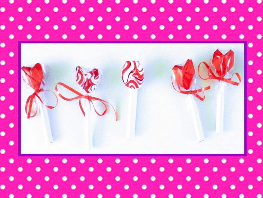 Card with origami lollipops