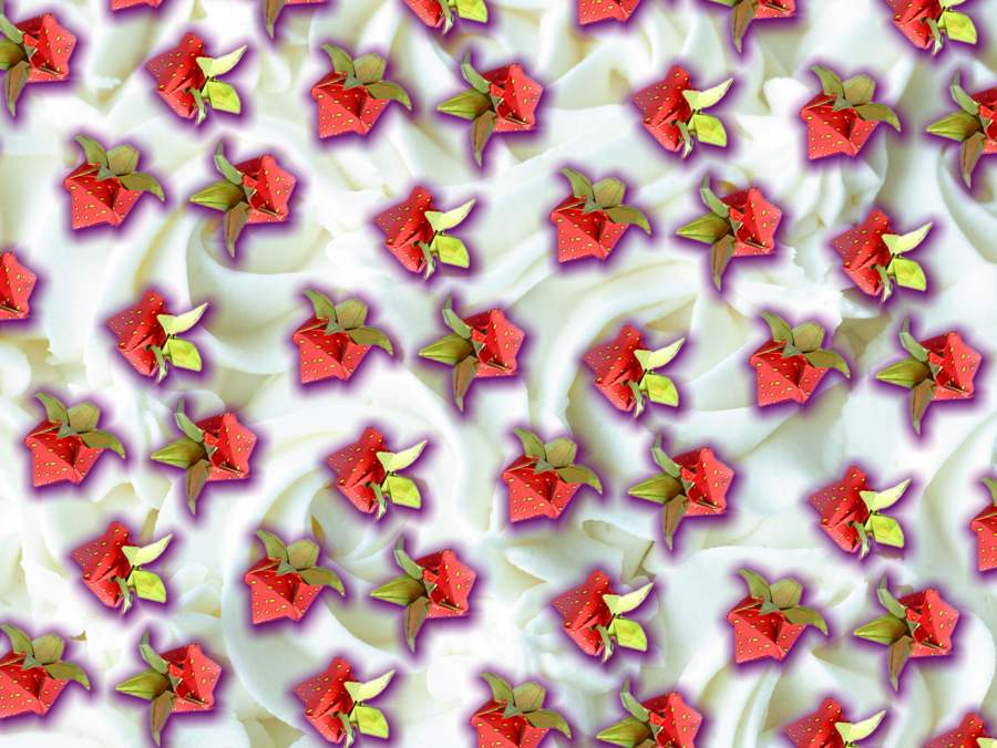 Origami Strawberry Polka Dot Texture