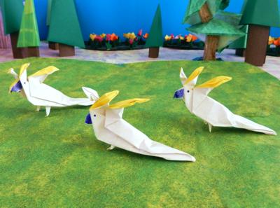 Origami Cockatoos