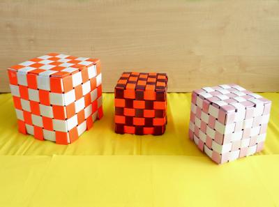 Paper woven cubes