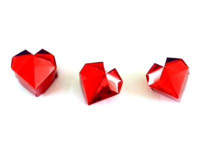 Origami 3d Hearts