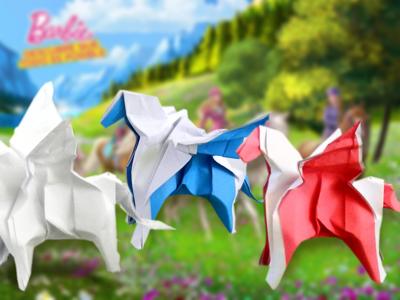 Origami pegasus horses