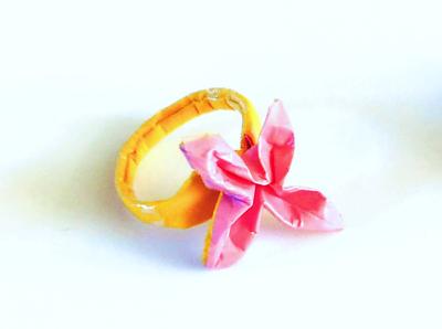 Origami bloem ring