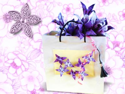 Paper bag with flowers