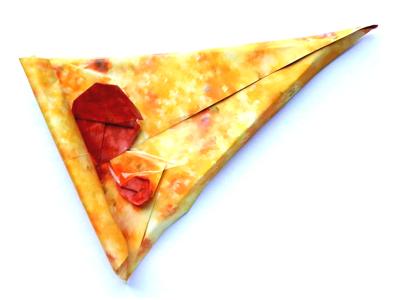 Origami pizza slice