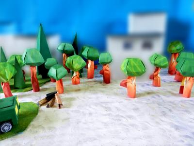 Origami forest