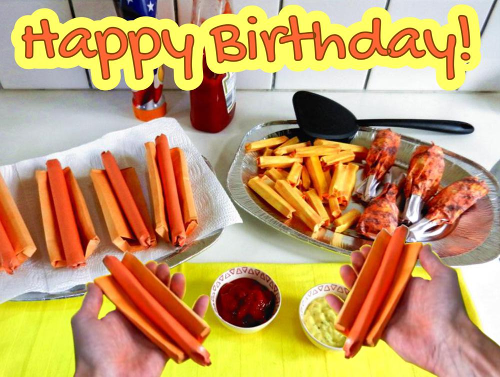 Hotdogs Birthday card