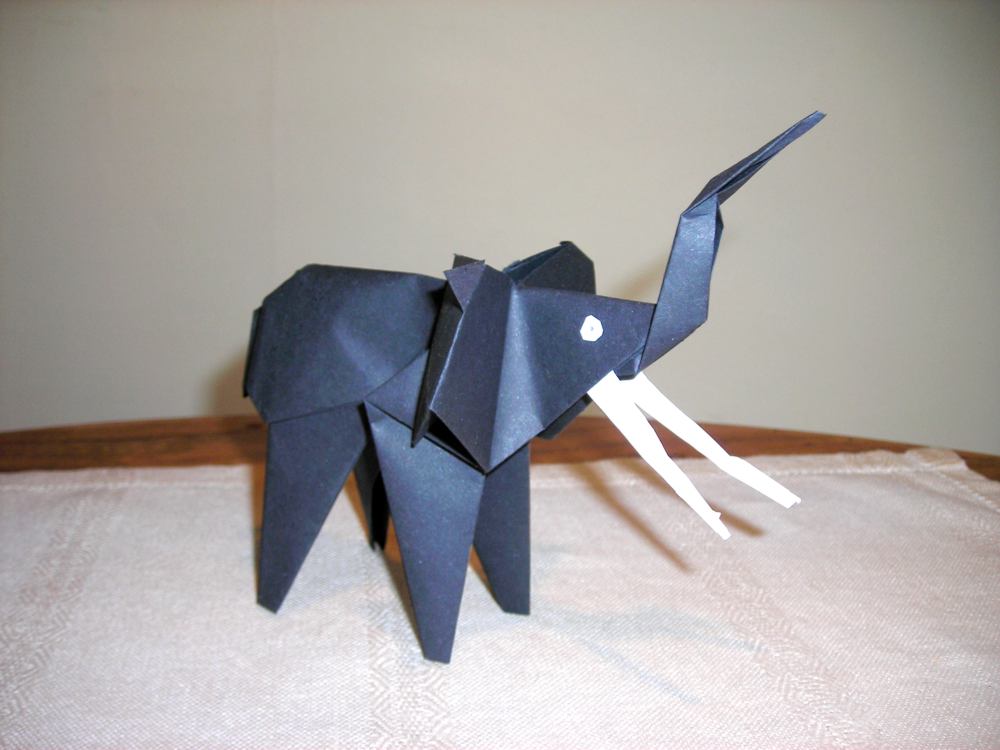 Card with an origami elephant