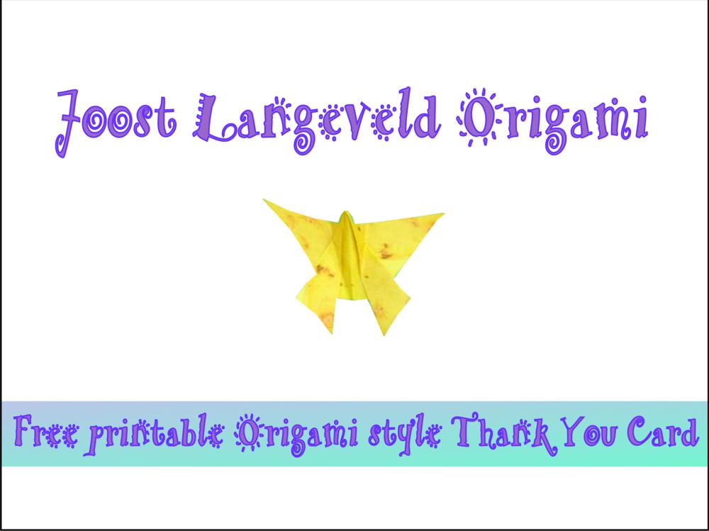 Origami thank You Card
