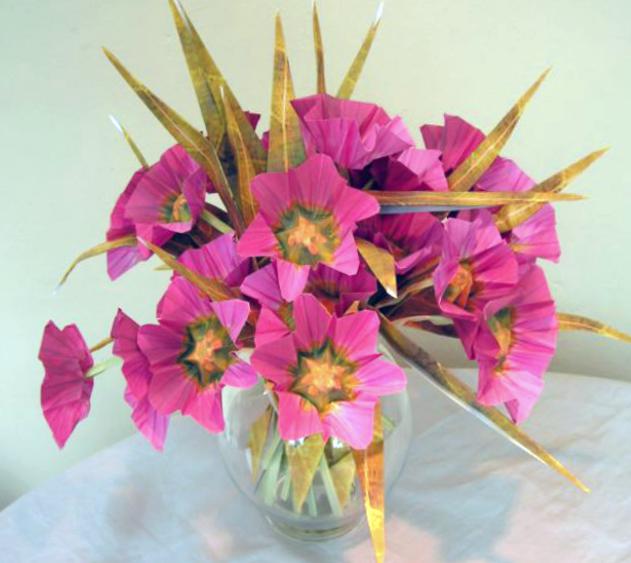 Pink Origami Flowers Pink Origami Flowers