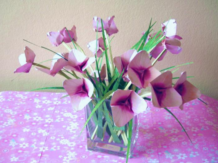 Roze Origami Bloemen