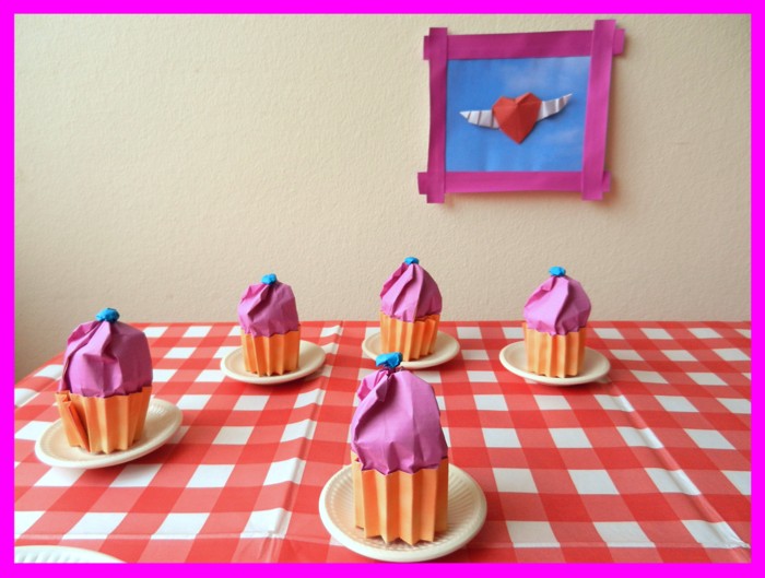 Origami cupcakejes