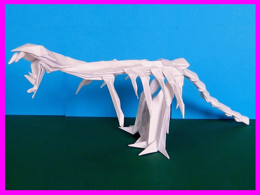 Kirigami dinosaurus-skelet