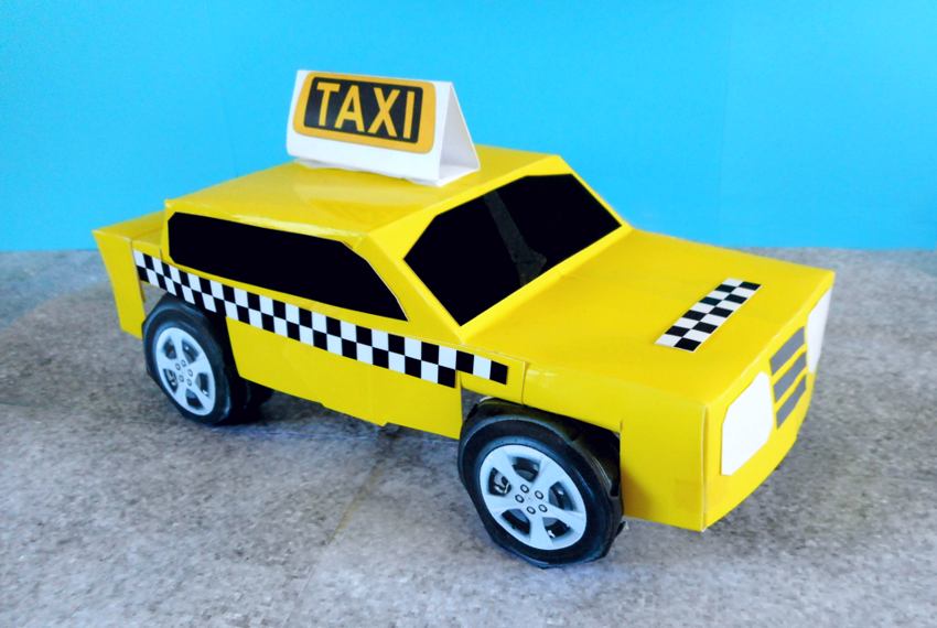 Taxi model van papier