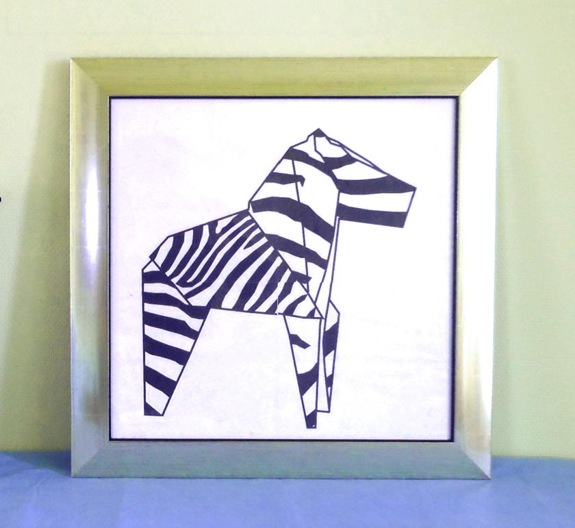 Origami Zebra Poster