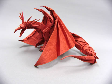 advanced origami dragon by Satoshi Kamiya