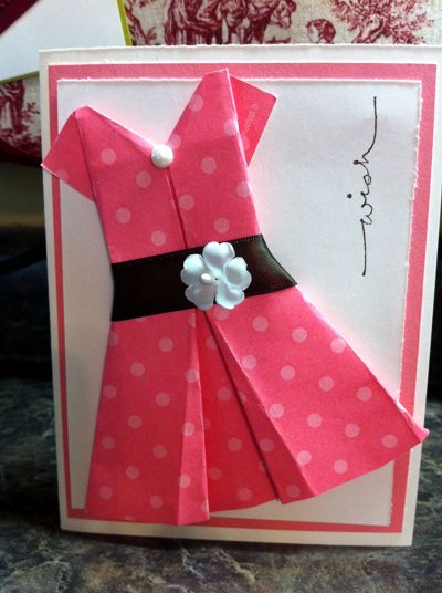 Origami dress card