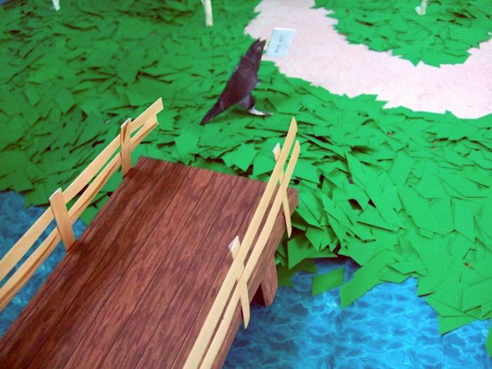 kirigami bridge in an origami setting