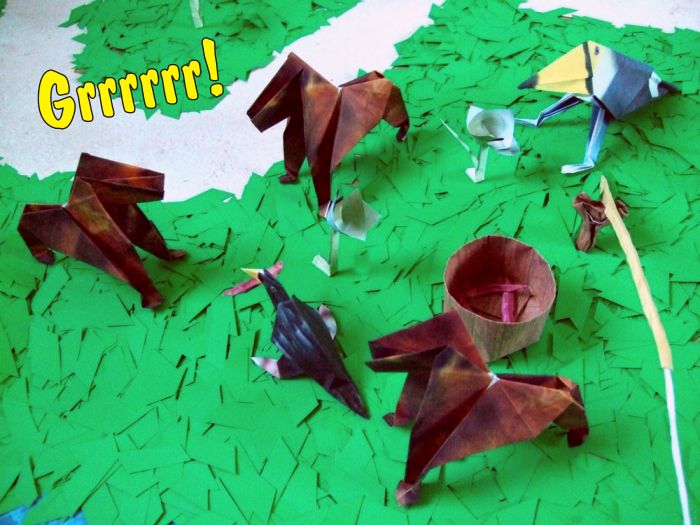 origami dogs and other paper animals