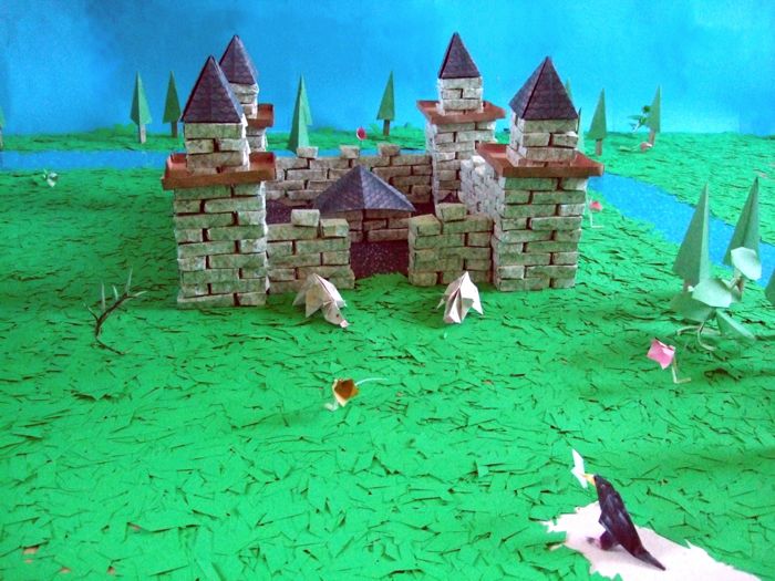 large origami castle